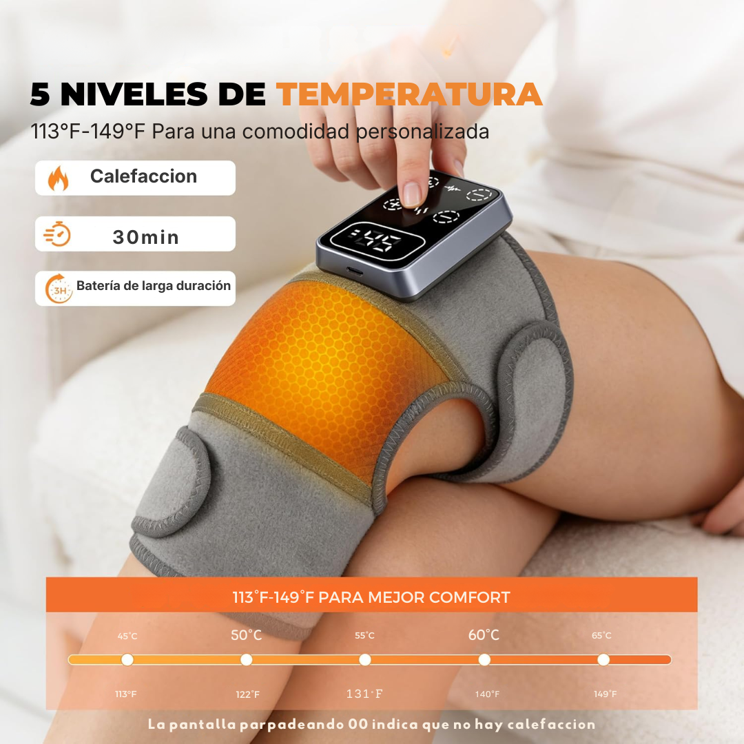 Rodillera Vibratoria Térmica 3 en 1